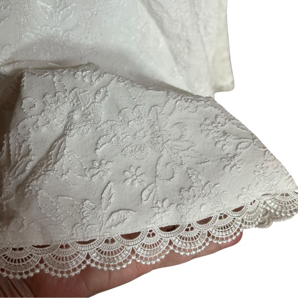 SHEIN White Floral Puffy Sleeve Babydoll Milkmaid Mini Dress Size XS - Picture 4 of 7